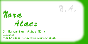 nora alacs business card